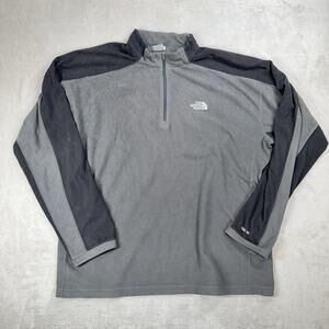 The North Face Men's 1/4 Zip Long Sleeve Sweater TKA 100 Fleece Gray Sz XL